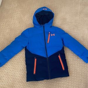 UNDERARMOUR Cold Gear Hooded Jacket /SZ YOUTH MED /BLUE please see last pic